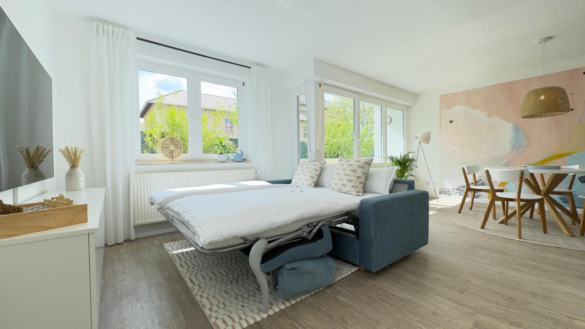 Fewo Am Park - 4P, Boxspringbett, Balkon, Smarttv, Gesundbrunnen, Familienfreundlich Halle  Exterior photo